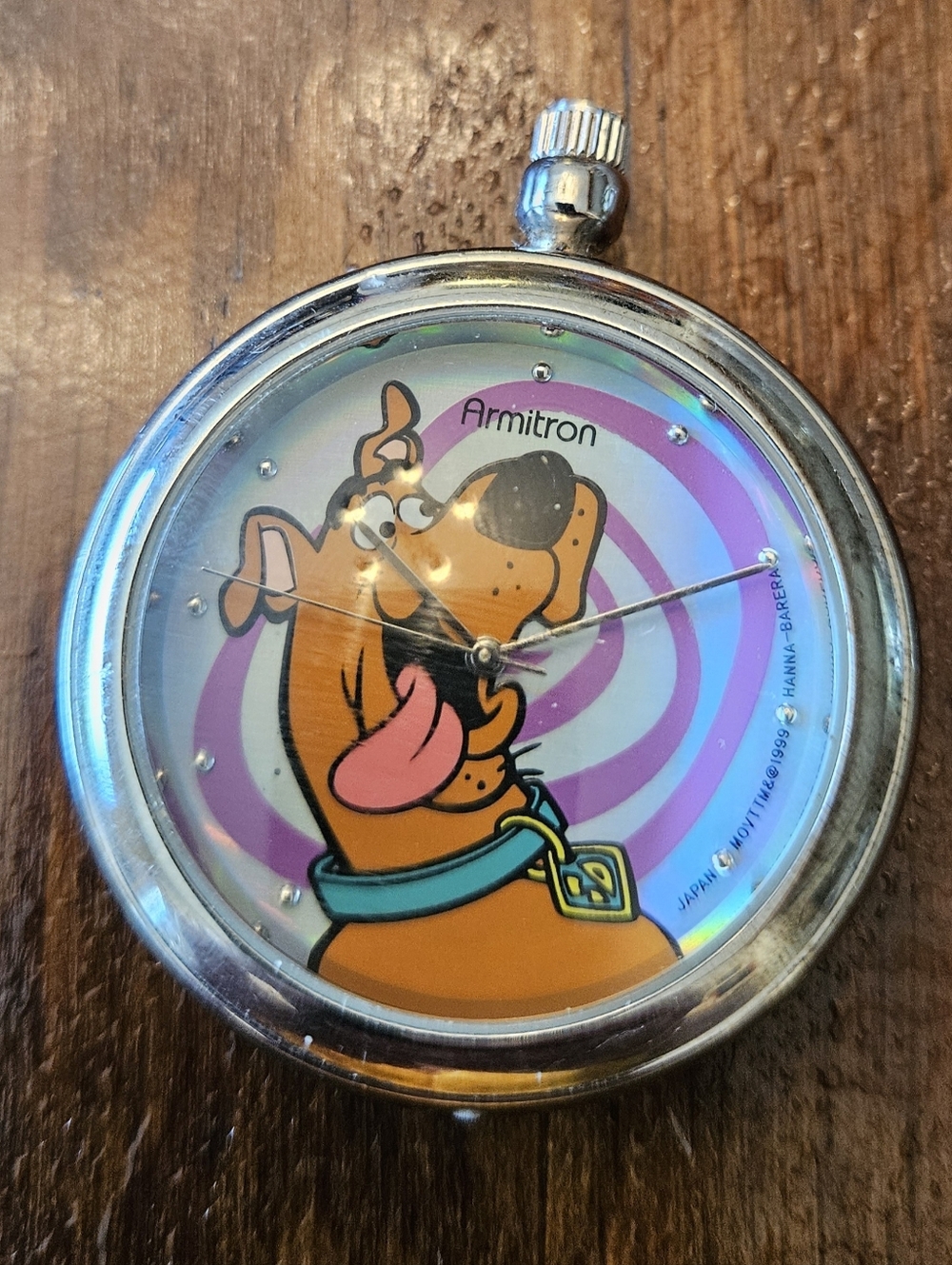 1999 Armitron Scooby Doo Hanna Barbera Key Chain Clip On Pocket Watch UNTESTED